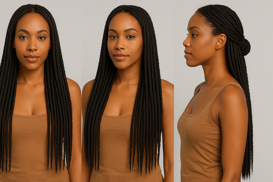 Bahamas Locs – 60” Crochet Faux Locs (Natural Black)