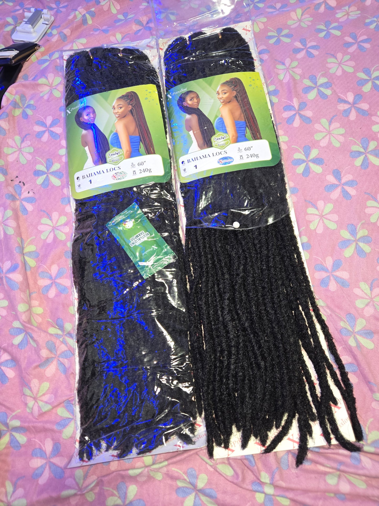 Bahamas Locs – 60” Crochet Faux Locs (Natural Black)