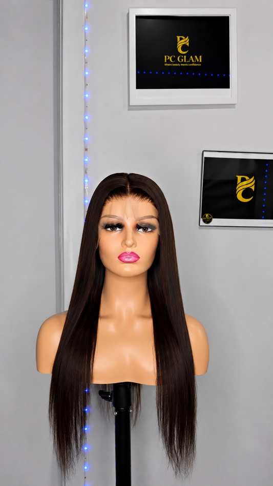 24" Coffee Brown Silky Straight Wig