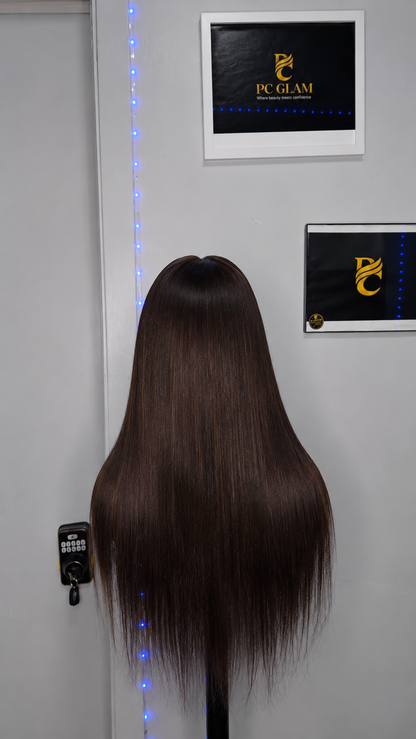 24" Coffee Brown Silky Straight Wig